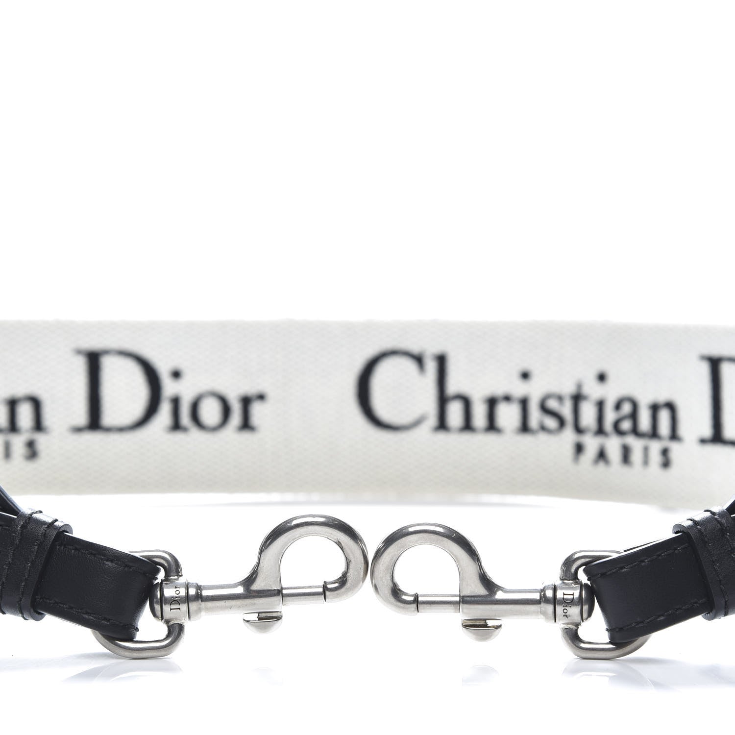 Christian Dior Canvas Embroidered Shoulder Strap Black White 3 of 4
