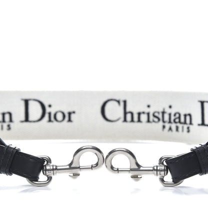 Christian Dior Canvas Embroidered Shoulder Strap Black White 3 of 4