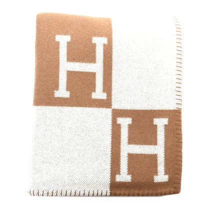 Hermes Wool Cashmere Avalon Blanket Ecru Camel 1 of 3