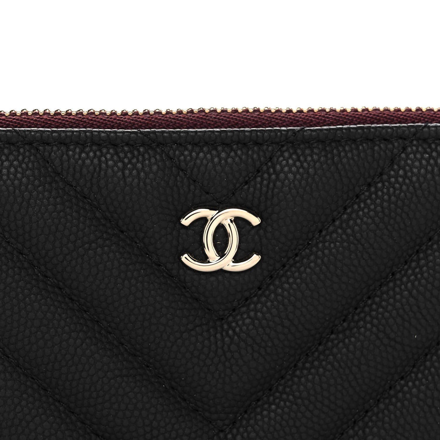 Chanel Caviar Chevron Quilted Small Cosmetic Case Black 8 of 11