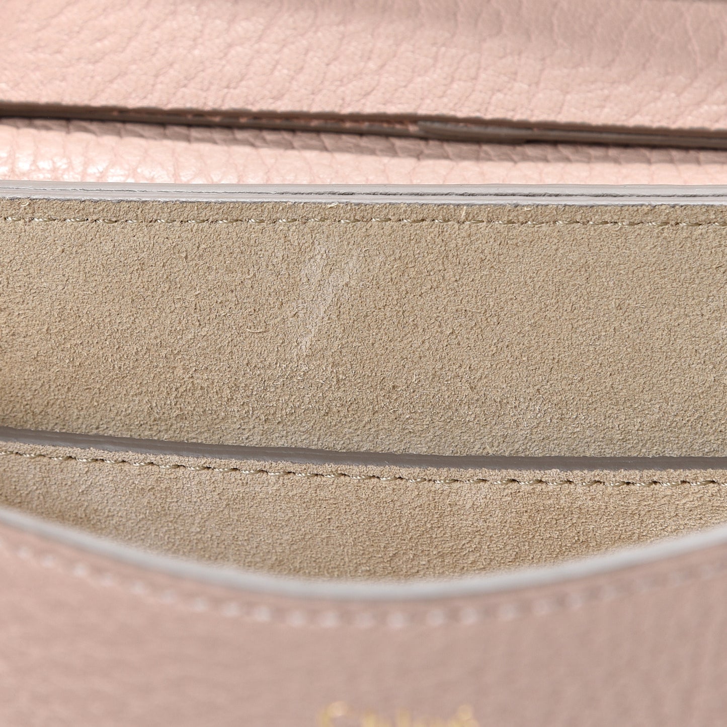 Grained Lambskin Mini Drew Shoulder Bag Cement Pink