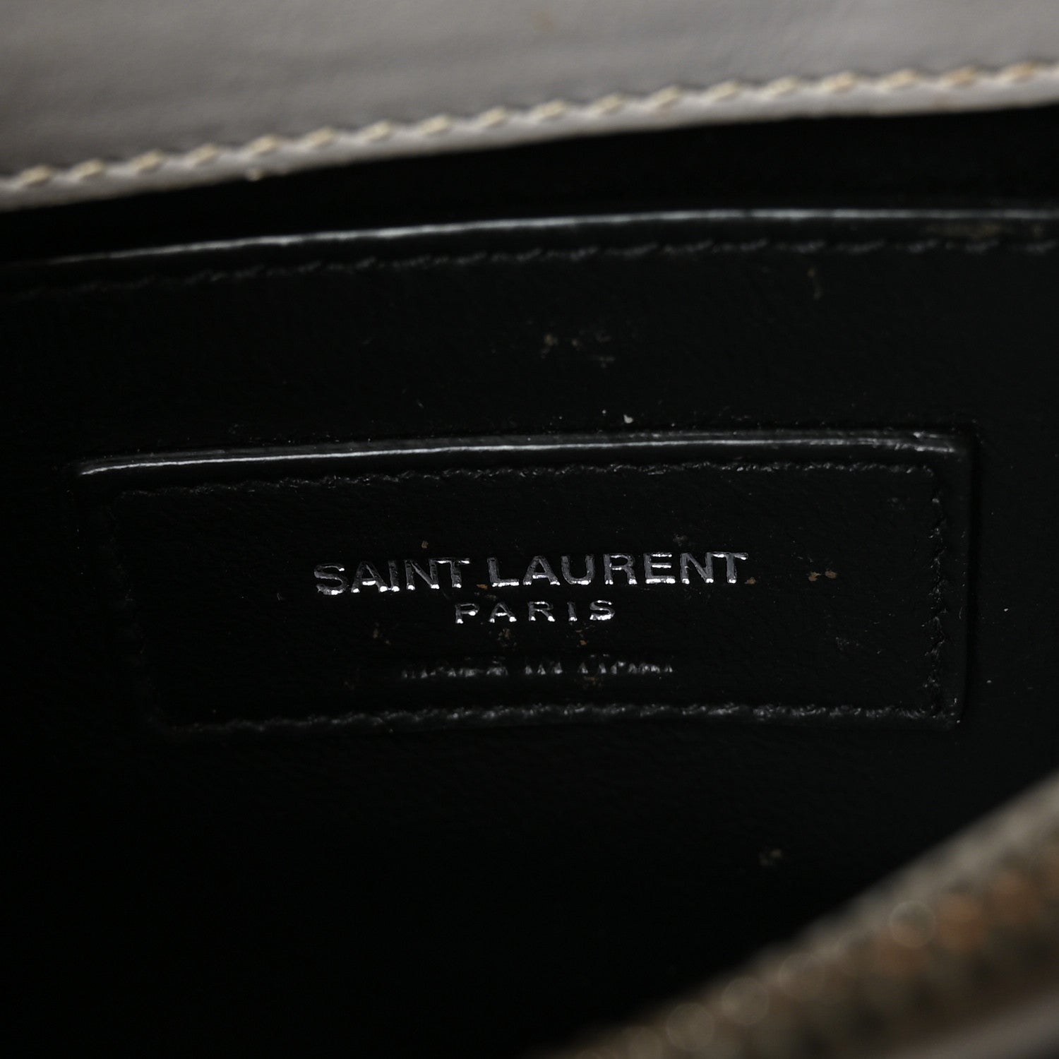 Saint Laurent Calfskin Y Quilted Monogram Small Loulou Chain Satchel Granite 5 of 7