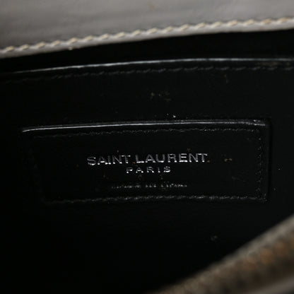 Saint Laurent Calfskin Y Quilted Monogram Small Loulou Chain Satchel Granite 5 of 7
