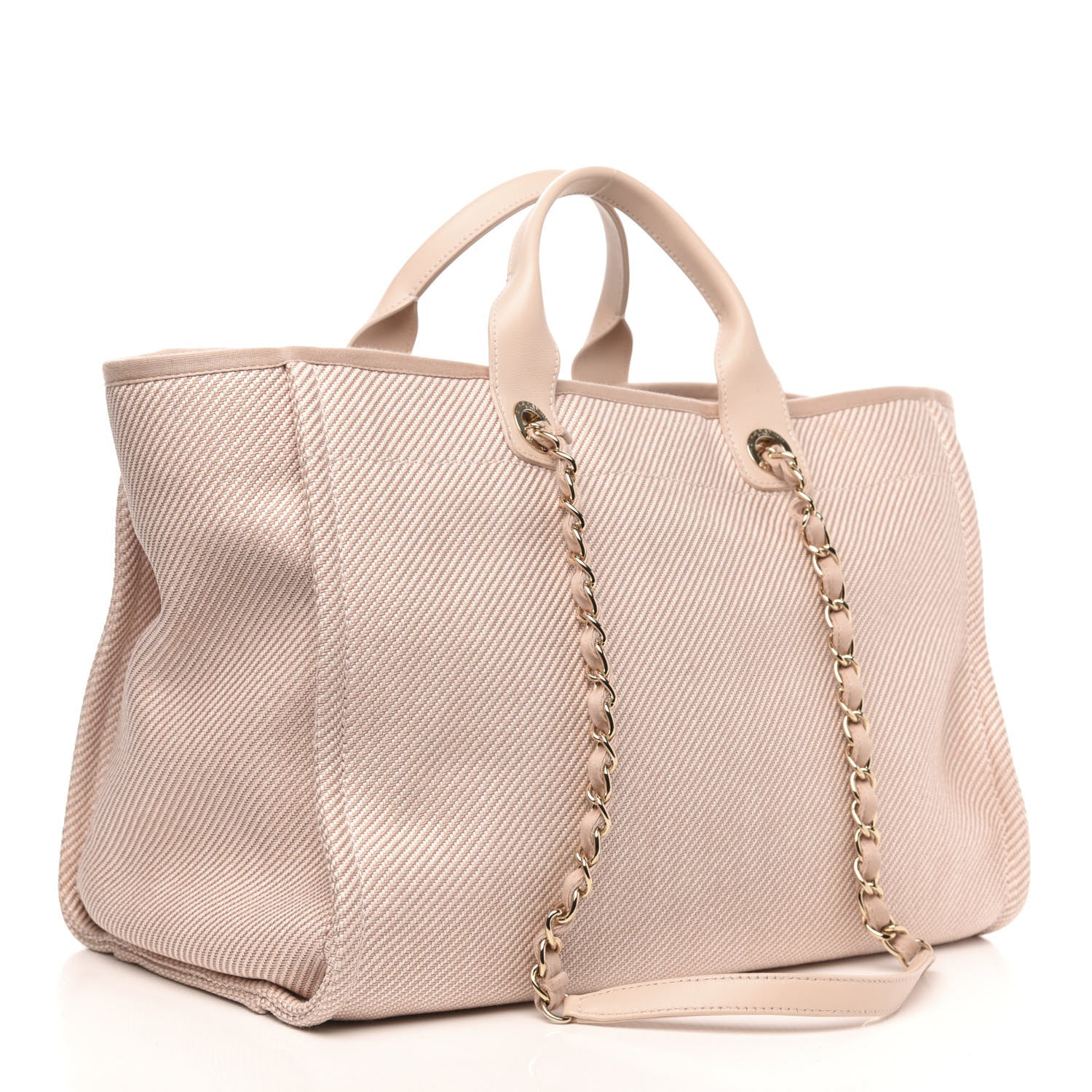 Chanel Mixed Fibers Calfskin Medium Deauville Tote Beige 3 of 12