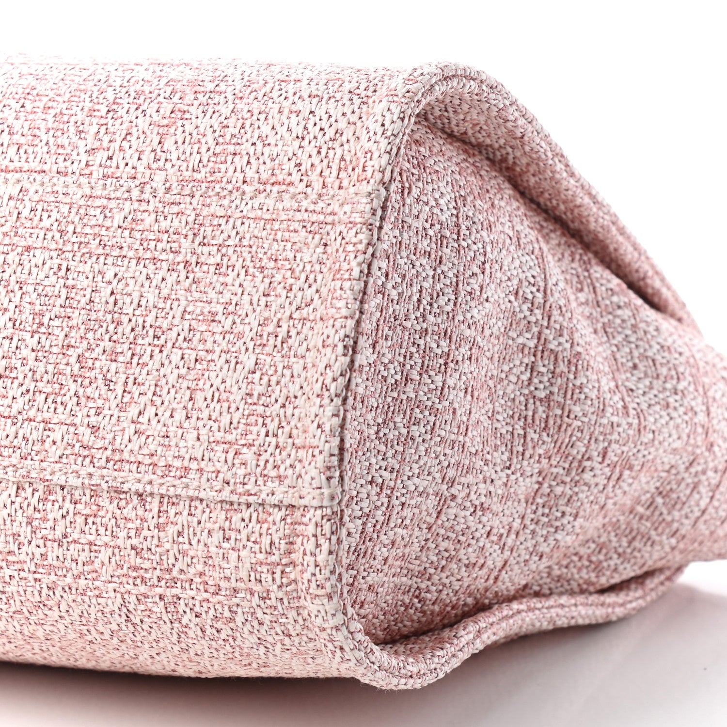Chanel Straw Lurex Small Deauville Tote Pink 9 of 9