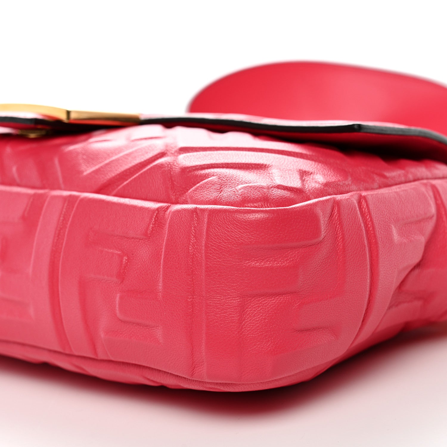 Fendi Nappa FF 1974 Embossed Baguette Rosa Fluo 8 of 10