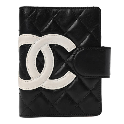 Chanel Calfskin Quilted Small Cambon Agenda Planner Black White 1 of 4