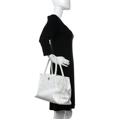 Chanel Calfskin Cerf Executive Shopper Tote White 2 of 19