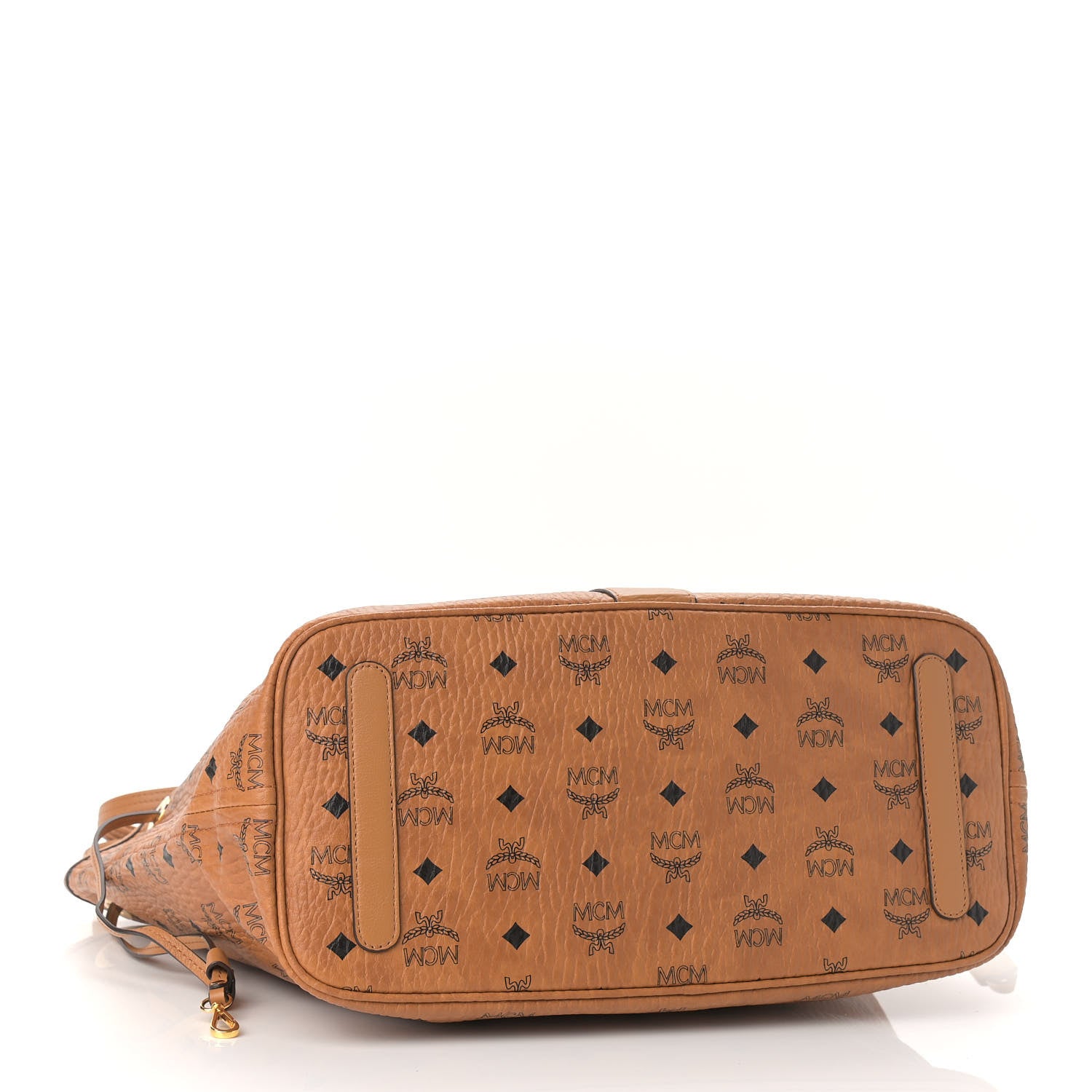 MCM Visetos Medium Liz Reversible Shopper Tote Cognac 7 of 14