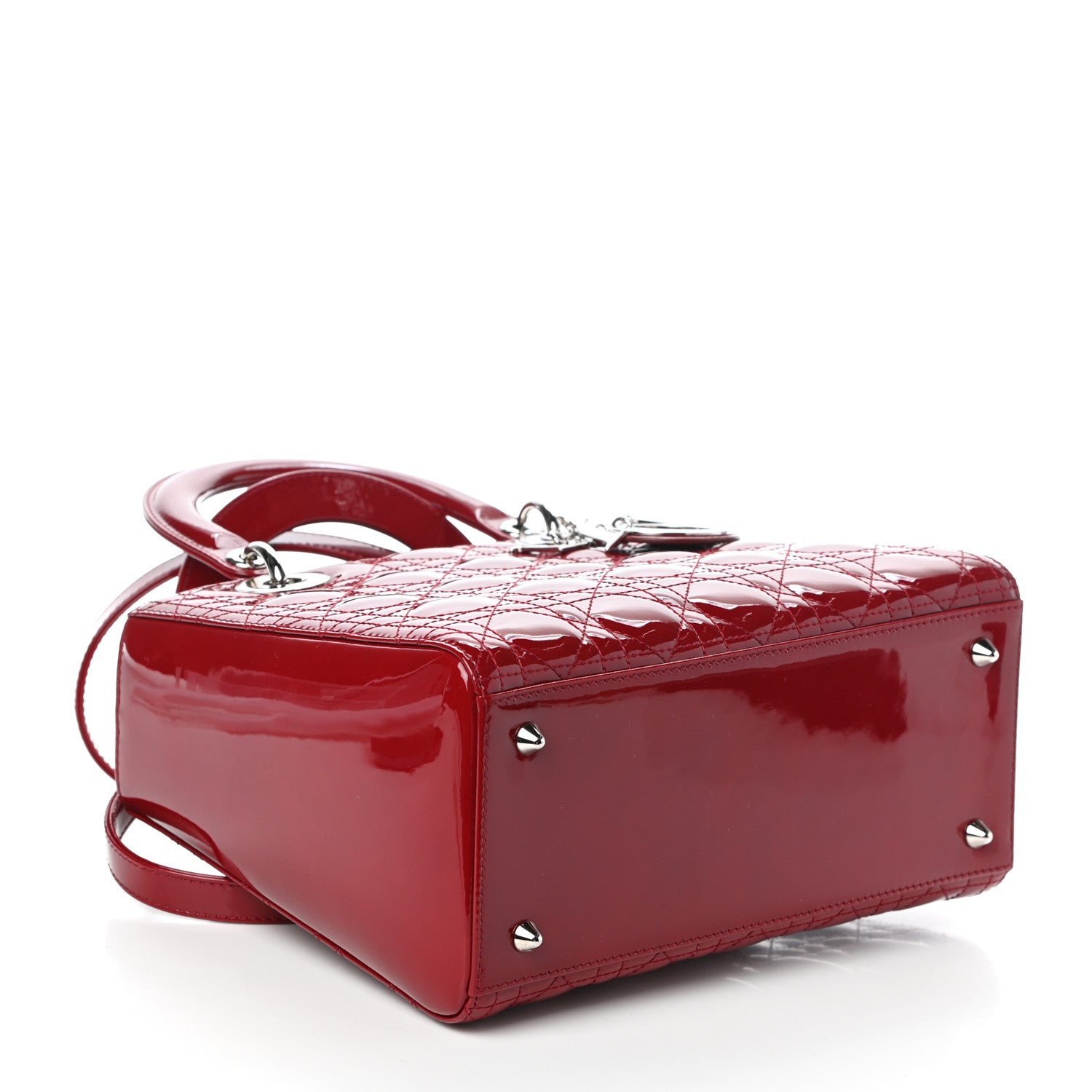 Christian Dior Patent Cannage Medium Lady Dior Red 4 of 8