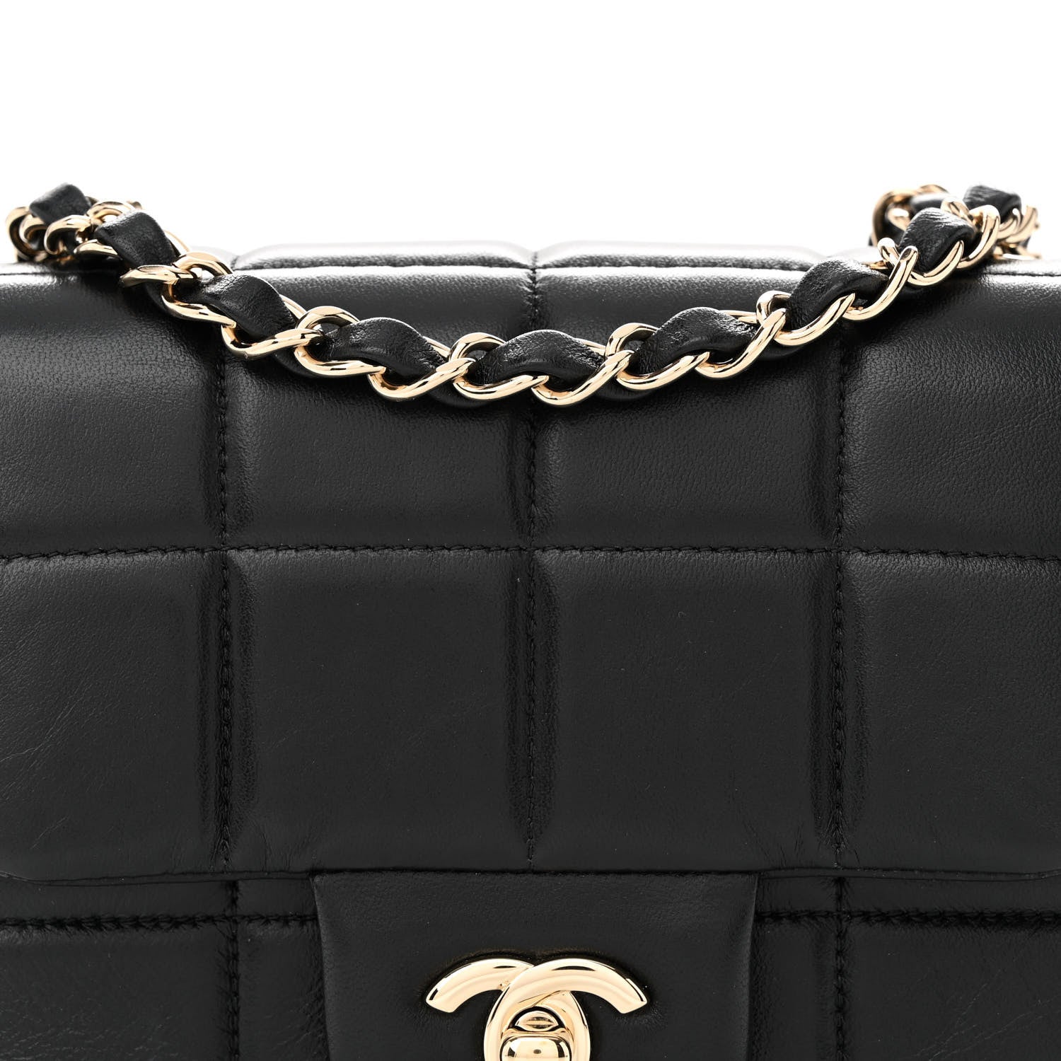 Chanel Lambskin Resin Crystal Square Quilted Mini Monacoco Flap Black 8 of 10