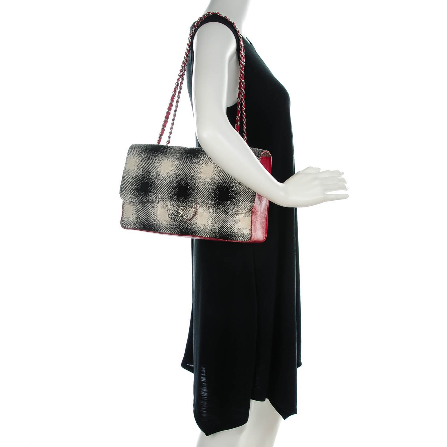 Tweed Jumbo Single Flap Ecru Red