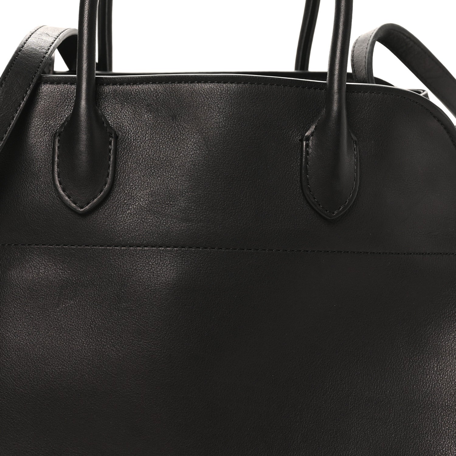 The Row Polished Saddle Calfskin Soft Margaux 12 Black 7 of 9