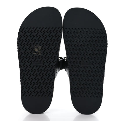 Hermes Calfskin Womens Chypre Sandals 38.5 Black 5 of 9