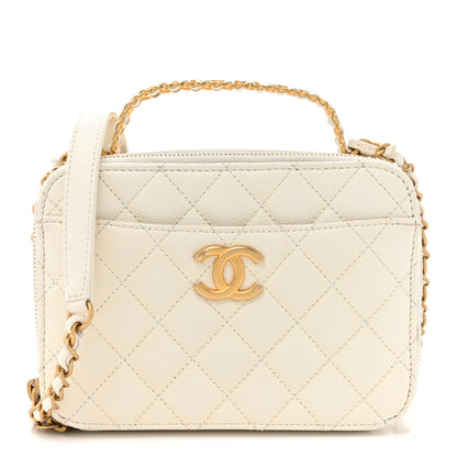 Chanel Caviar Quilted Small Pick Me Up Vanity Case White 1 of 16