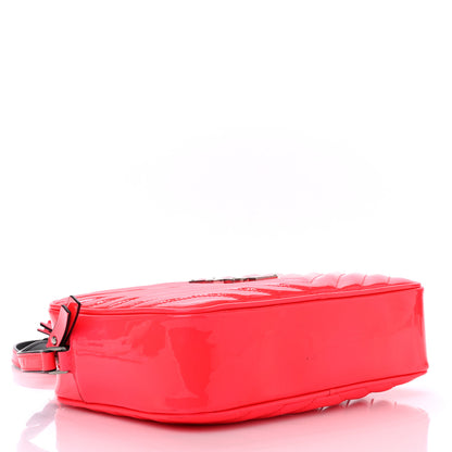 Saint Laurent Patent Calfskin Matelasse Monogram Lou Camera Bag Neon Pink 4 of 11