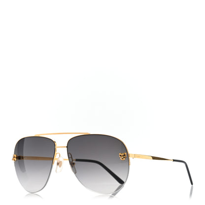 Cartier Panthere De Cartier Aviator Sunglasses Gold 1 of 9
