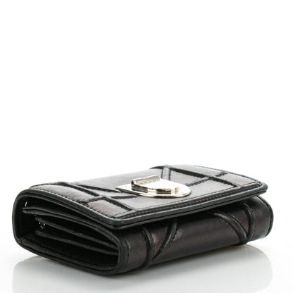 Christian Dior Lambskin Cannage Diorama Compact Wallet Black 4 of 8