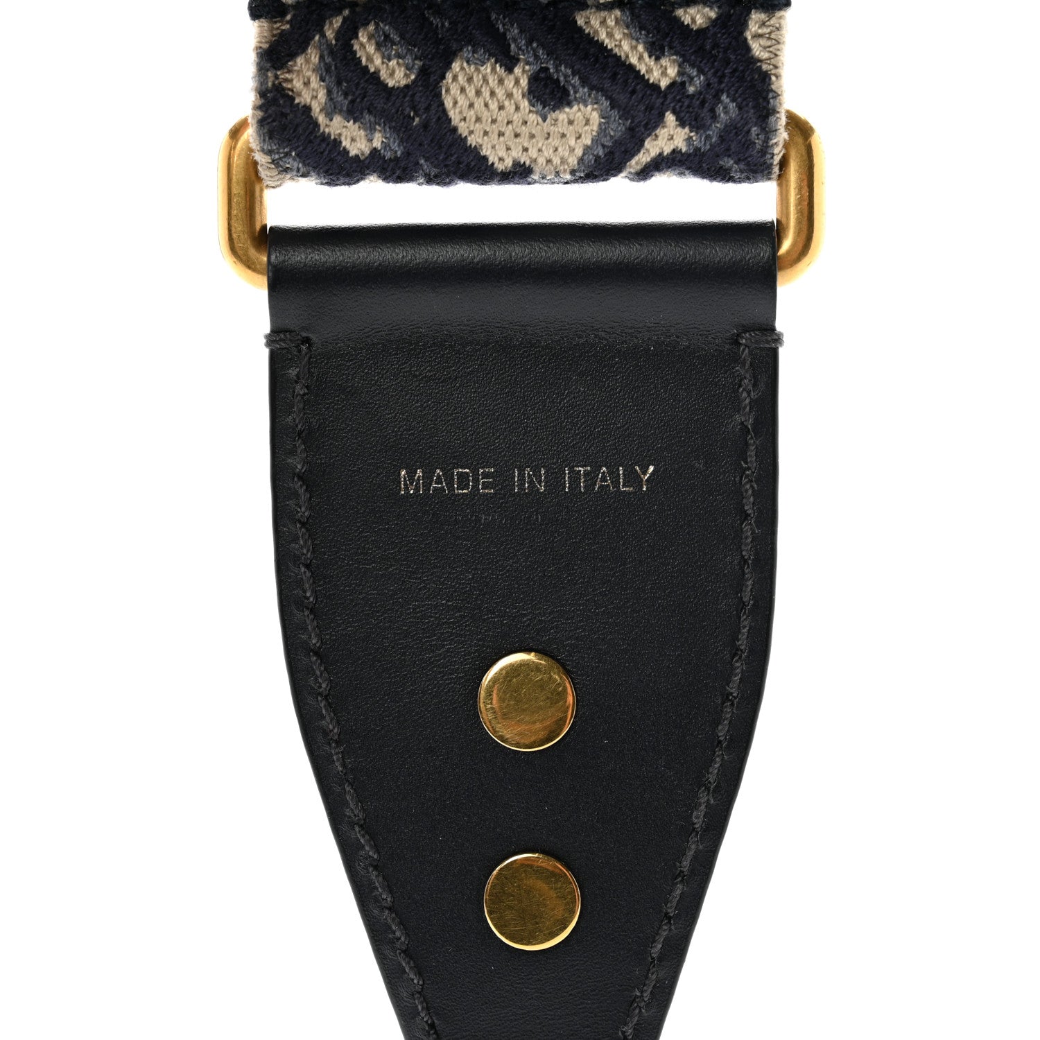 Christian Dior Oblique Studded Shoulder Strap Blue 3 of 3