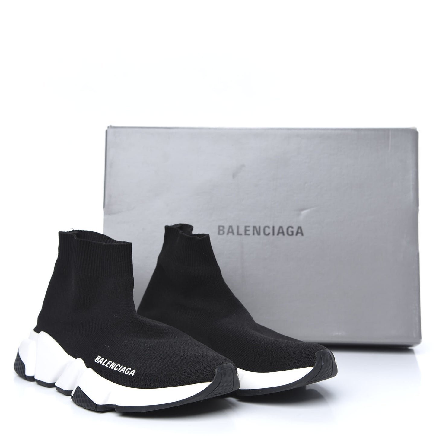 Neoprene Knit Womens Speed Sneakers 36 Black White