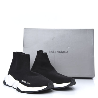 Balenciaga Neoprene Knit Womens Speed Sneakers 36 Black White 8 of 8