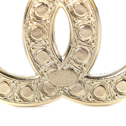 Chanel Pearl Crystal CC Brooch Gold 3 of 4