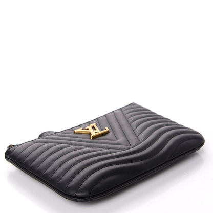 Louis Vuitton Calfskin New Wave Zipped Pochette Black 4 of 7