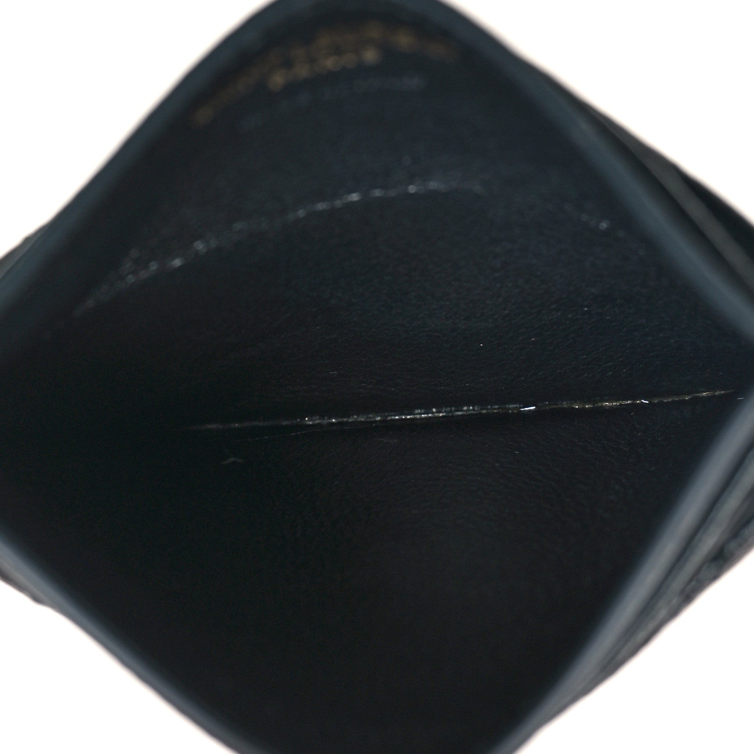 Saint Laurent Grain De Poudre Matelasse Chevron Monogram Credit Card Case Algae 5 of 8