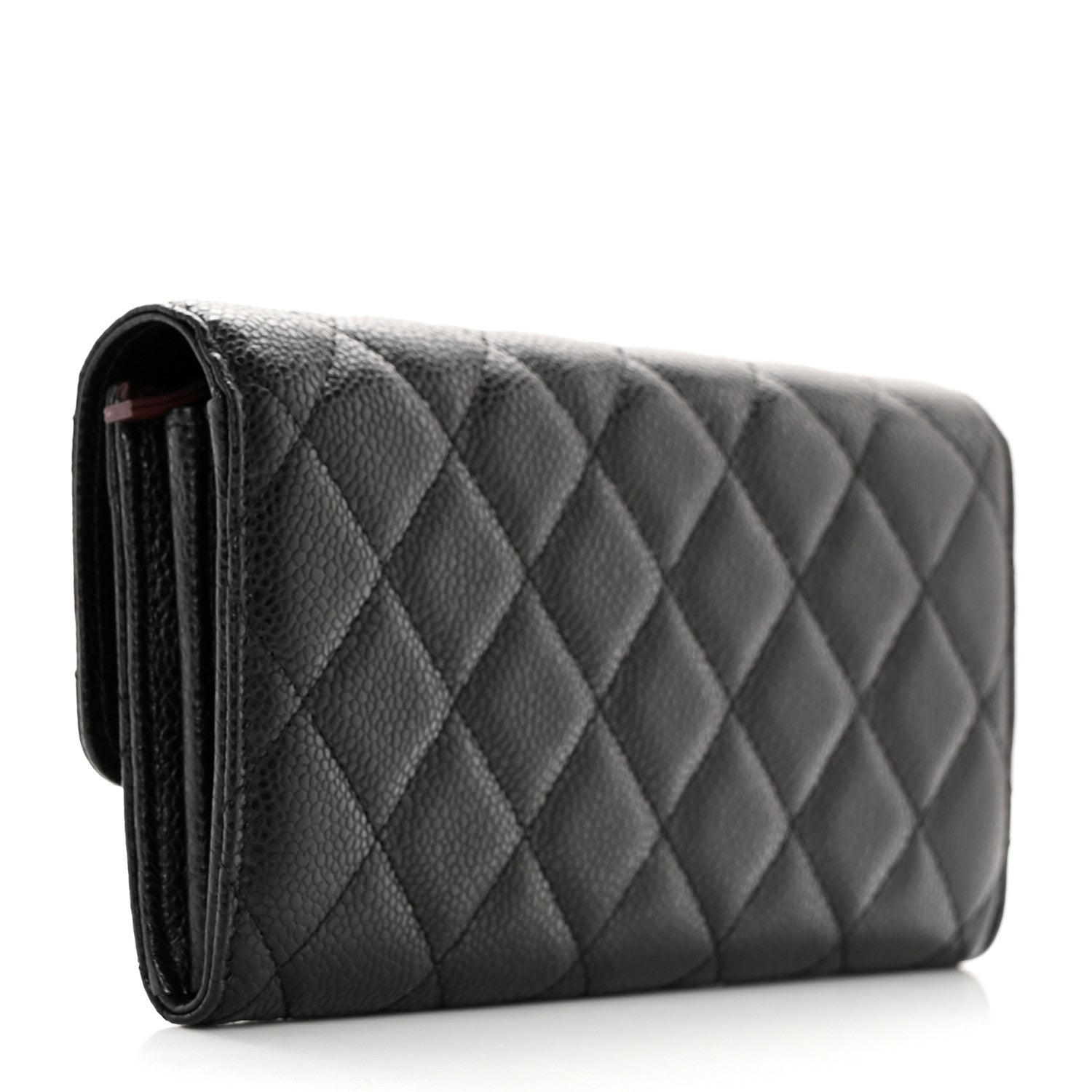 Chanel Caviar Quilted Large Gusset Flap Wallet Black 3 of 9