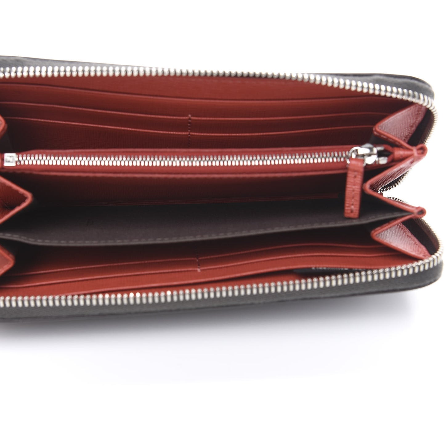 Vitello Elite Monster Eyes Studded Zip Around Wallet Carbone White Multicolor