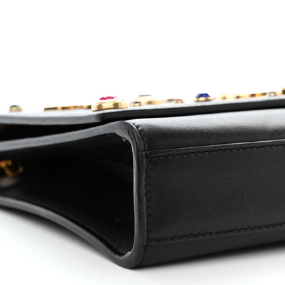 Saint Laurent Calfskin Crystal Medium Monogram Kate Satchel Black 9 of 11