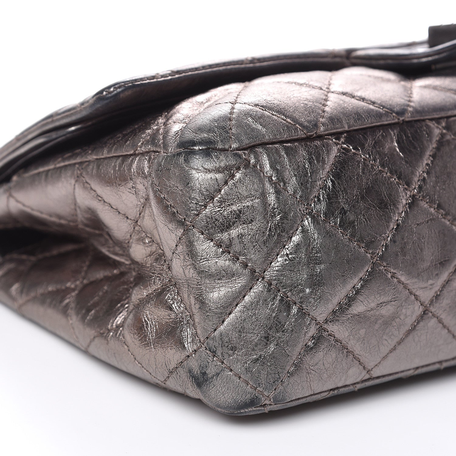Chanel Metallic Aged Calfskin Quilted 2.55 Reissue 227 Flap Dark Silver 8 of 21