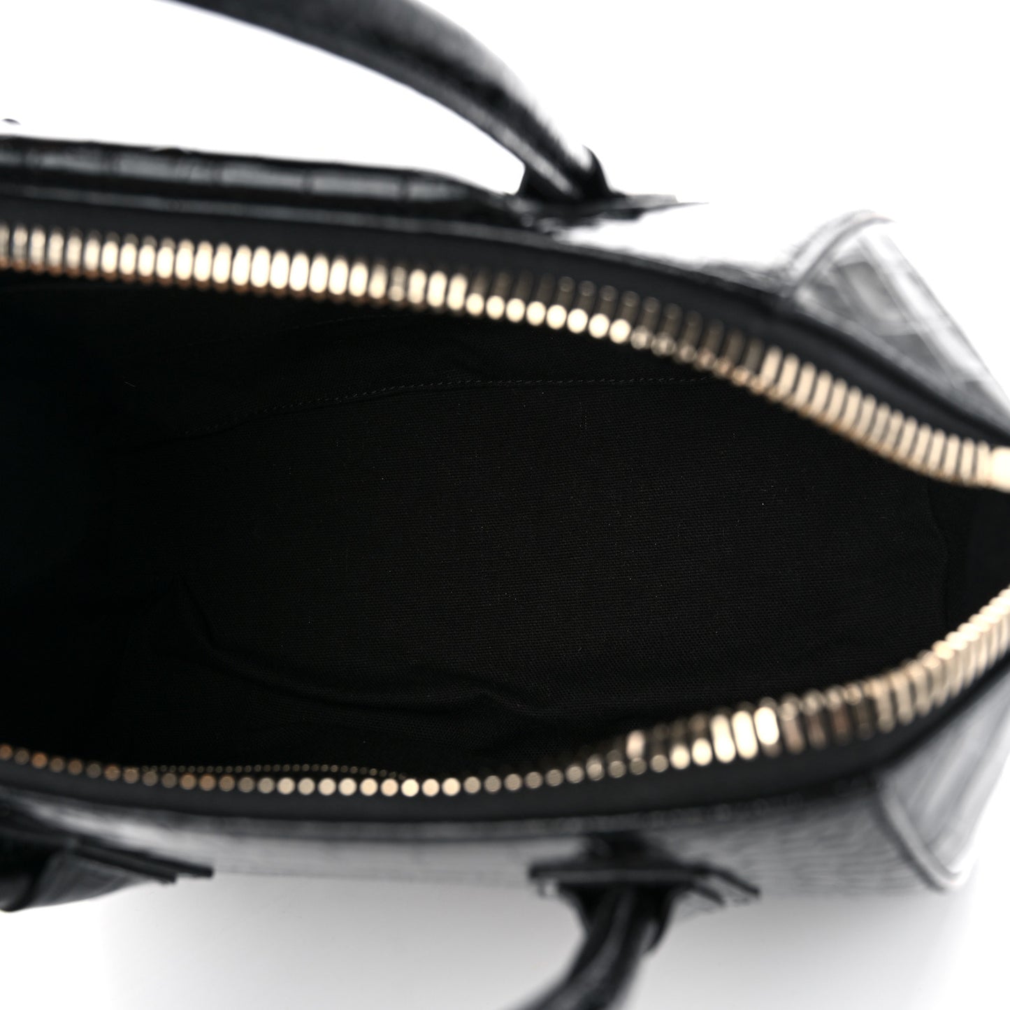 Calfskin Crocodile Embossed Small Antigona Black