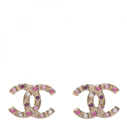 Chanel Crystal CC Earrings Gold Multicolor 1 of 5