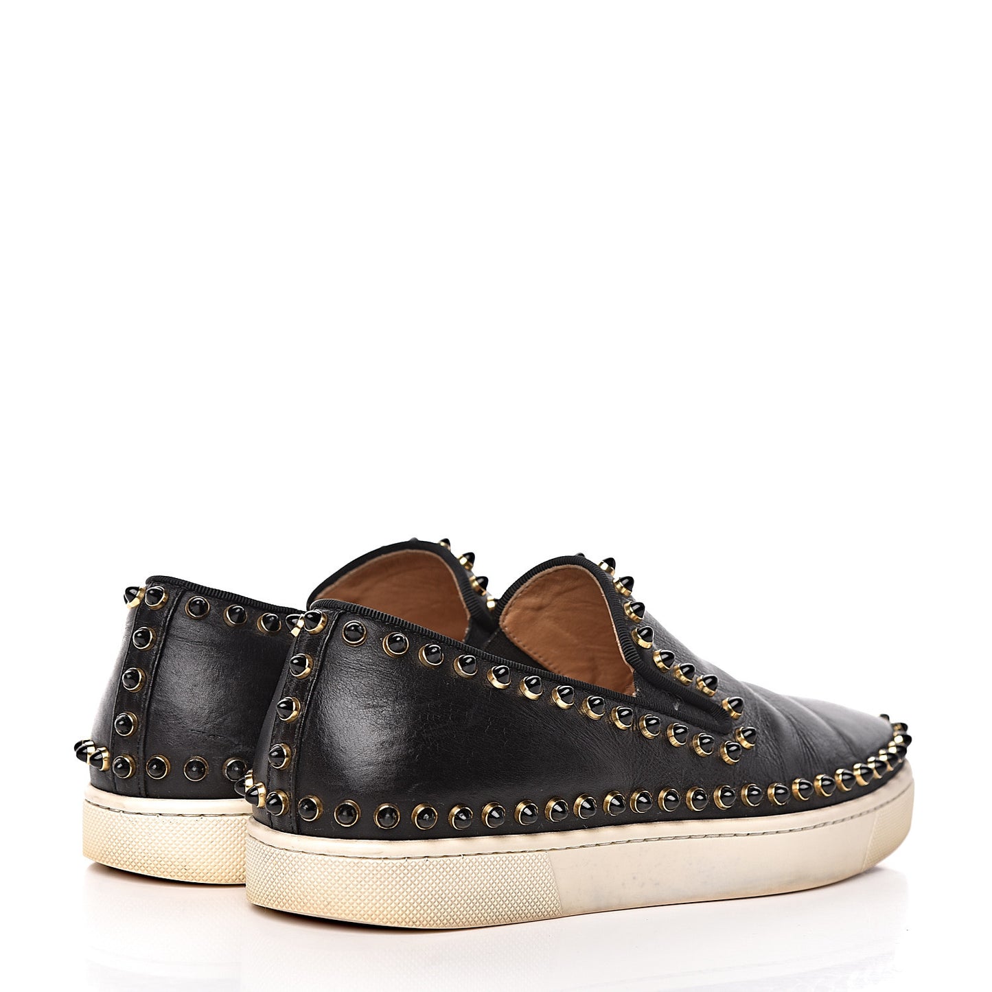 Calfskin Studded Womens Cador Flat 35.5 Black