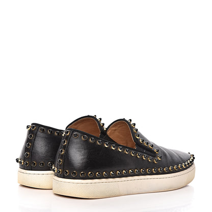 Christian Louboutin Calfskin Studded Womens Cador Flat 35.5 Black 4 of 17