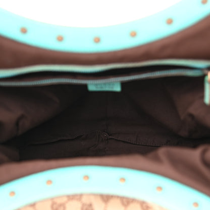 Gucci Monogram Bamboo Top Handle Bag Turquoise 5 of 12