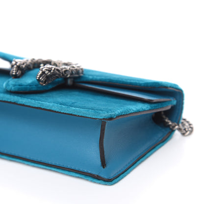 Gucci Velvet Super Mini Dionysus Shoulder Bag Pavone Cyan 8 of 10