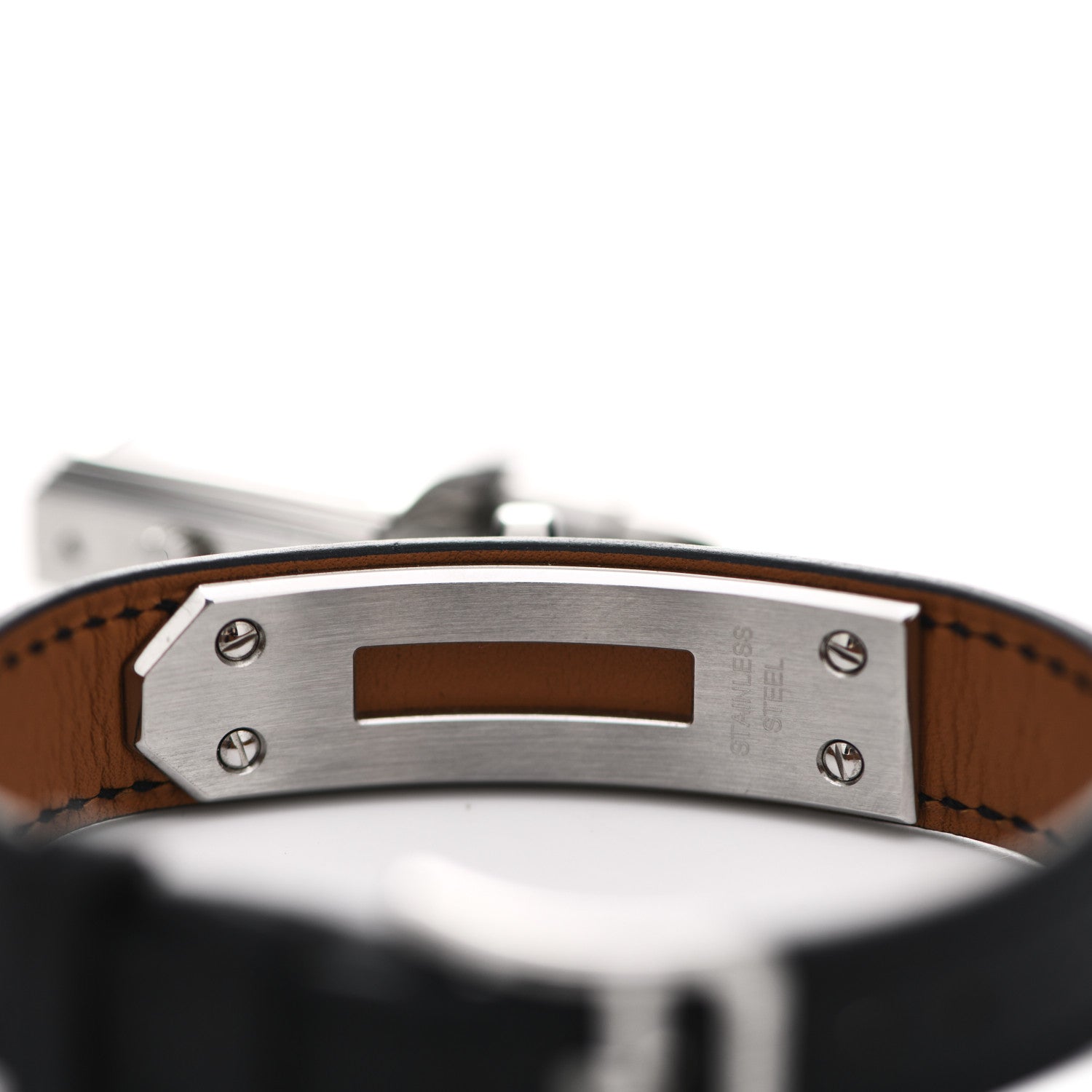 Hermes Stainless Steel Epsom 20mm Kelly Cadena Quartz Watch Noir 3 of 5