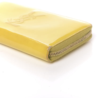Saint Laurent Patent Calfskin Belle De Jour Zip Around Wallet Yellow 8 of 17