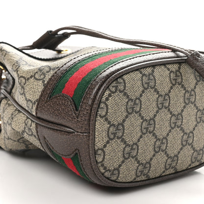 Gucci GG Supreme Monogram Web Mini Ophidia Bucket Bag Brown 9 of 10