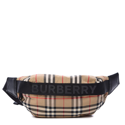 Burberry Nylon Vintage Check Sonny Bum Bag Archive Beige Black 1 of 12