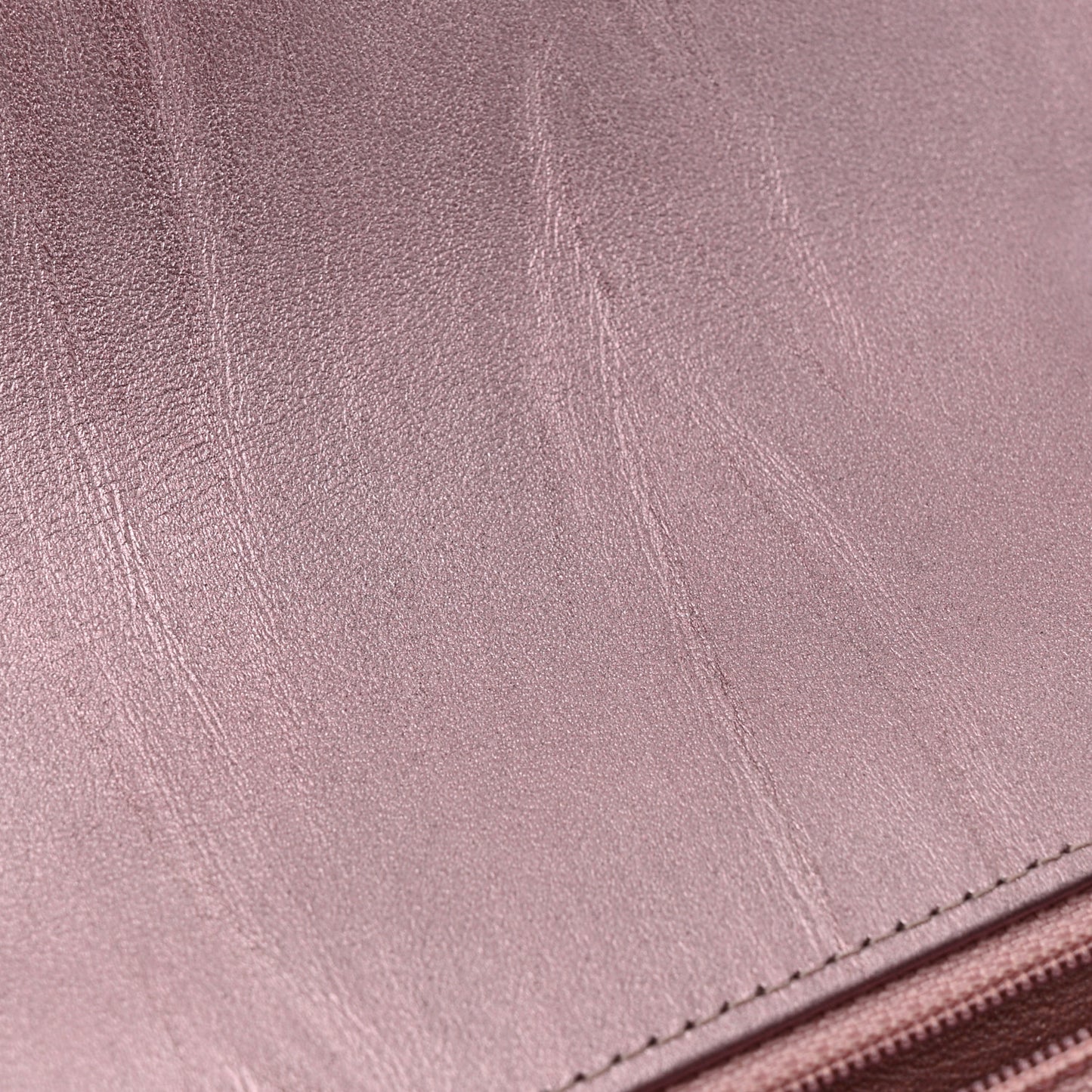 Metallic Calfskin Quilted Mini Rectangular Flap Pink