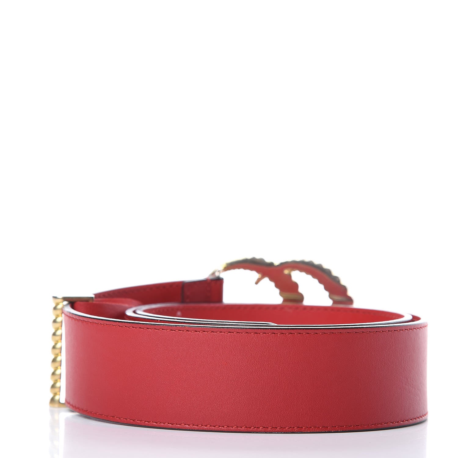 Gucci Moon Calfskin Torchon Double G 40mm Belt 85 34 Hibiscus Red 4 of 12