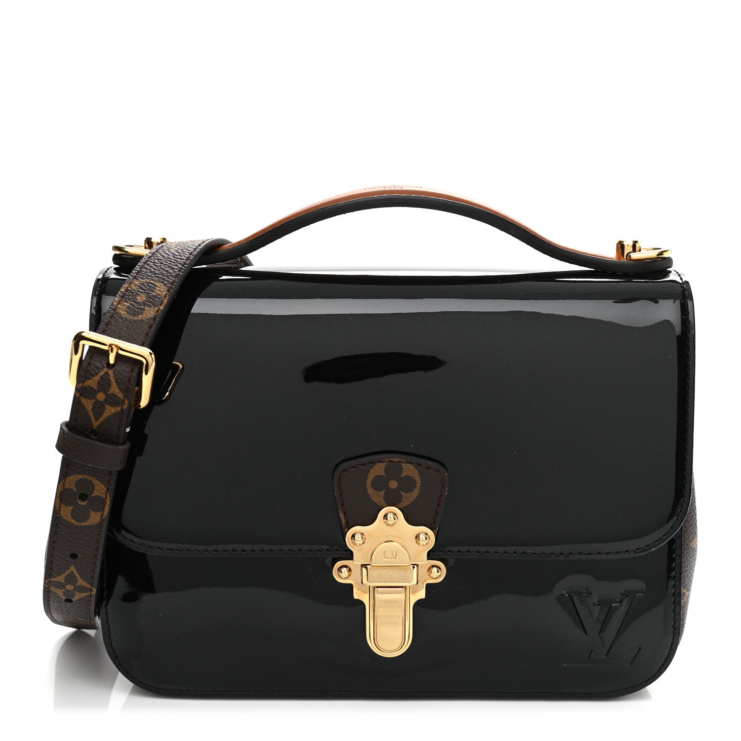 Louis Vuitton Patent Calfskin Monogram Cherrywood BB Black 1 of 11