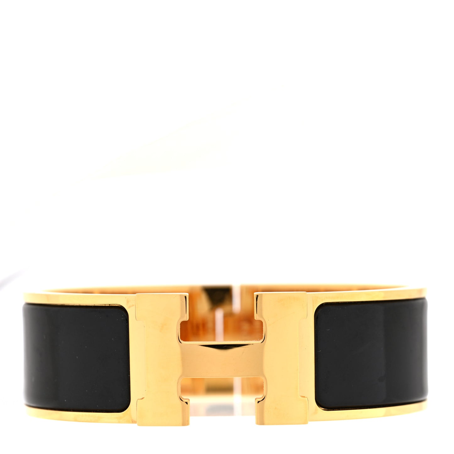 Enamel Wide Clic Clac H Bracelet GM Black