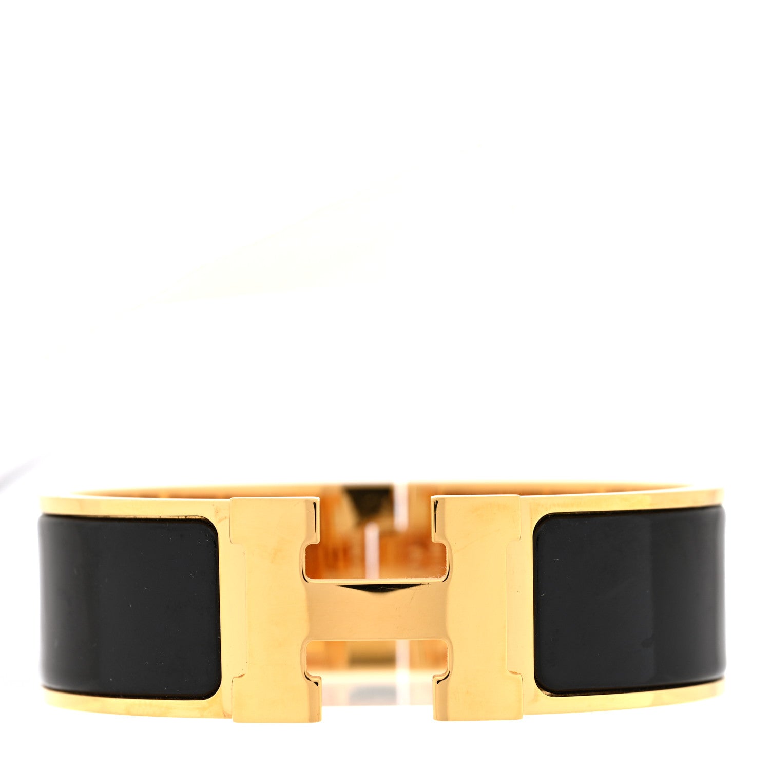 Hermes Enamel Wide Clic Clac H Bracelet GM Black 1 of 5
