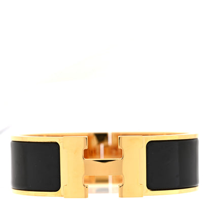 Hermes Enamel Wide Clic Clac H Bracelet GM Black 1 of 5