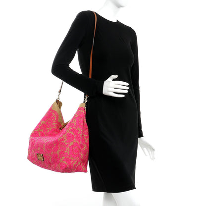 Valentino Garavani Canvas Glam Lace Reversible Tote Pink 3 of 12