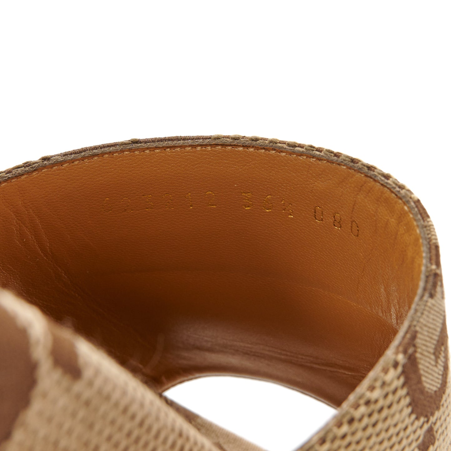 Monogram Maxi GG Angelina Platform 55mm Slide Sandals 36.5 Camel Ebony